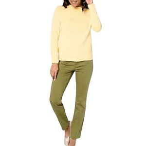 Denim&Co Olive Green Straight-Leg Women’s Pants, Canyon Retreat